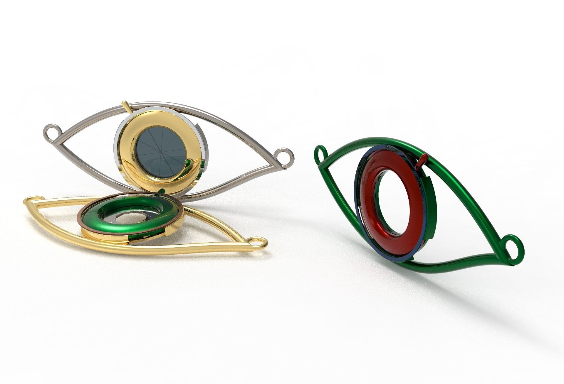 eye iris diaphragm pendant 3D print model_26