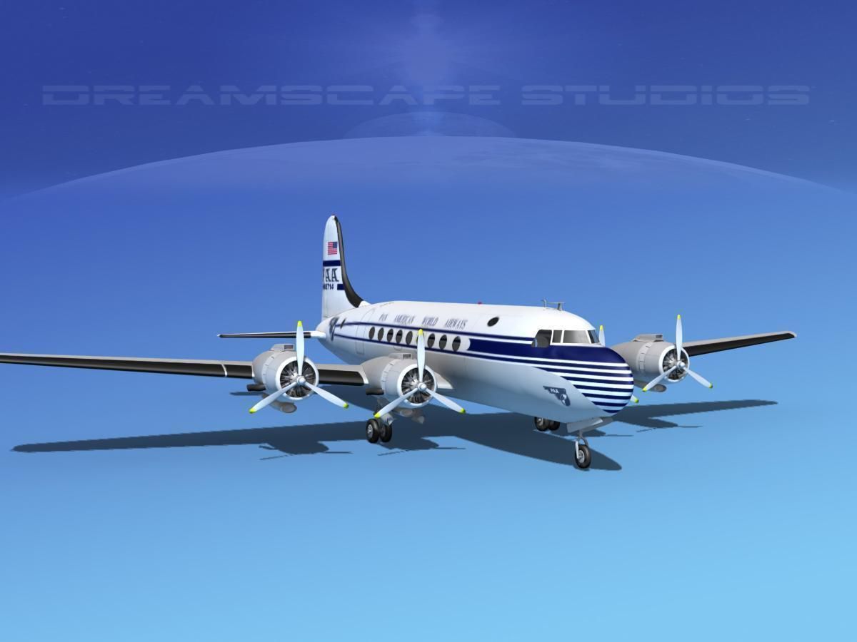 Douglas DC-4 Pan Am 3D model_2