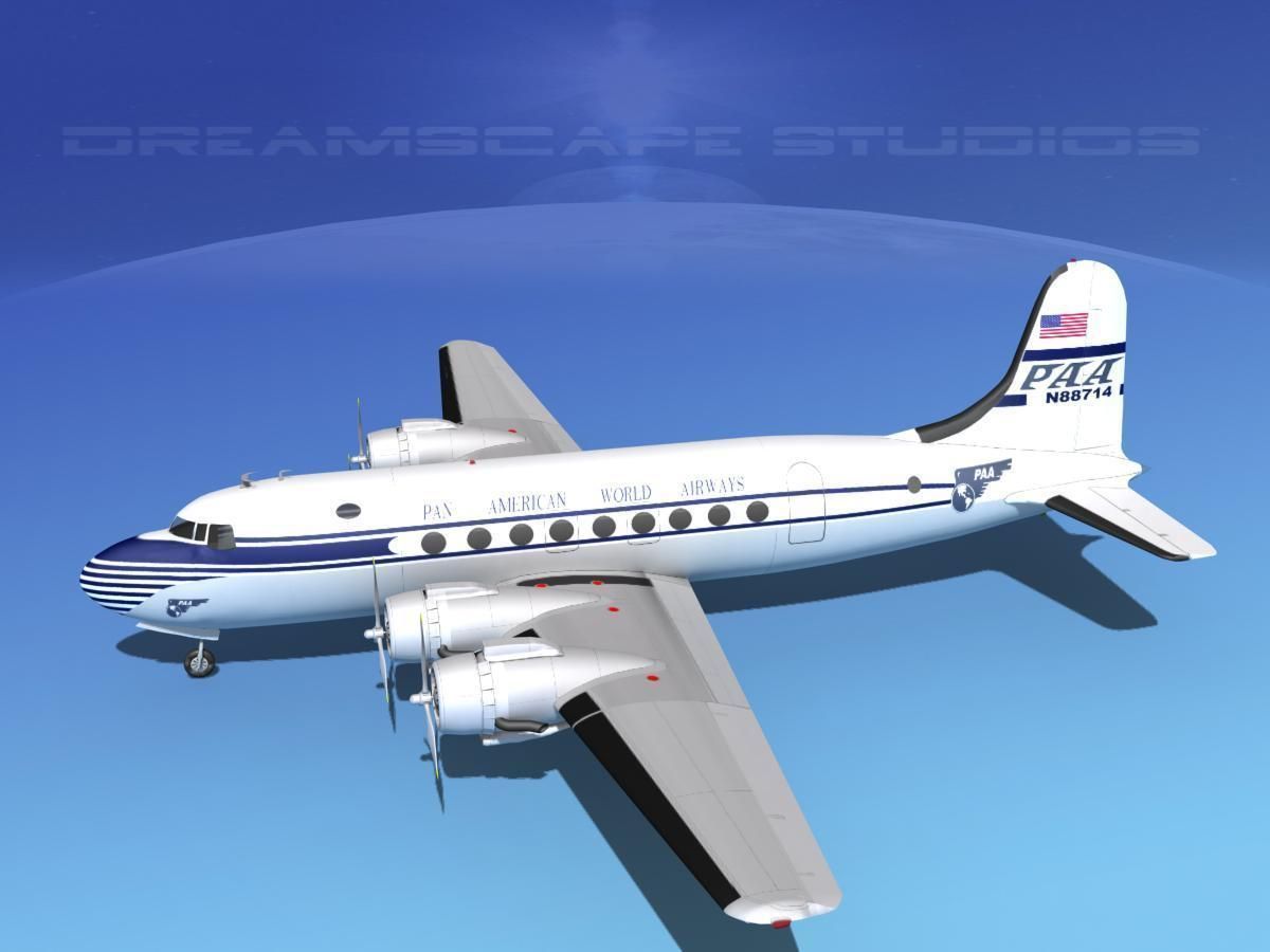 Douglas DC-4 Pan Am 3D model_9