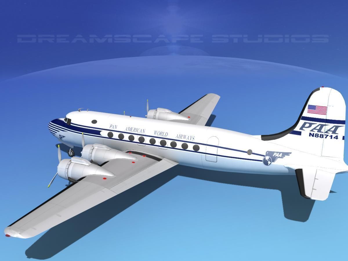 Douglas DC-4 Pan Am 3D model_8