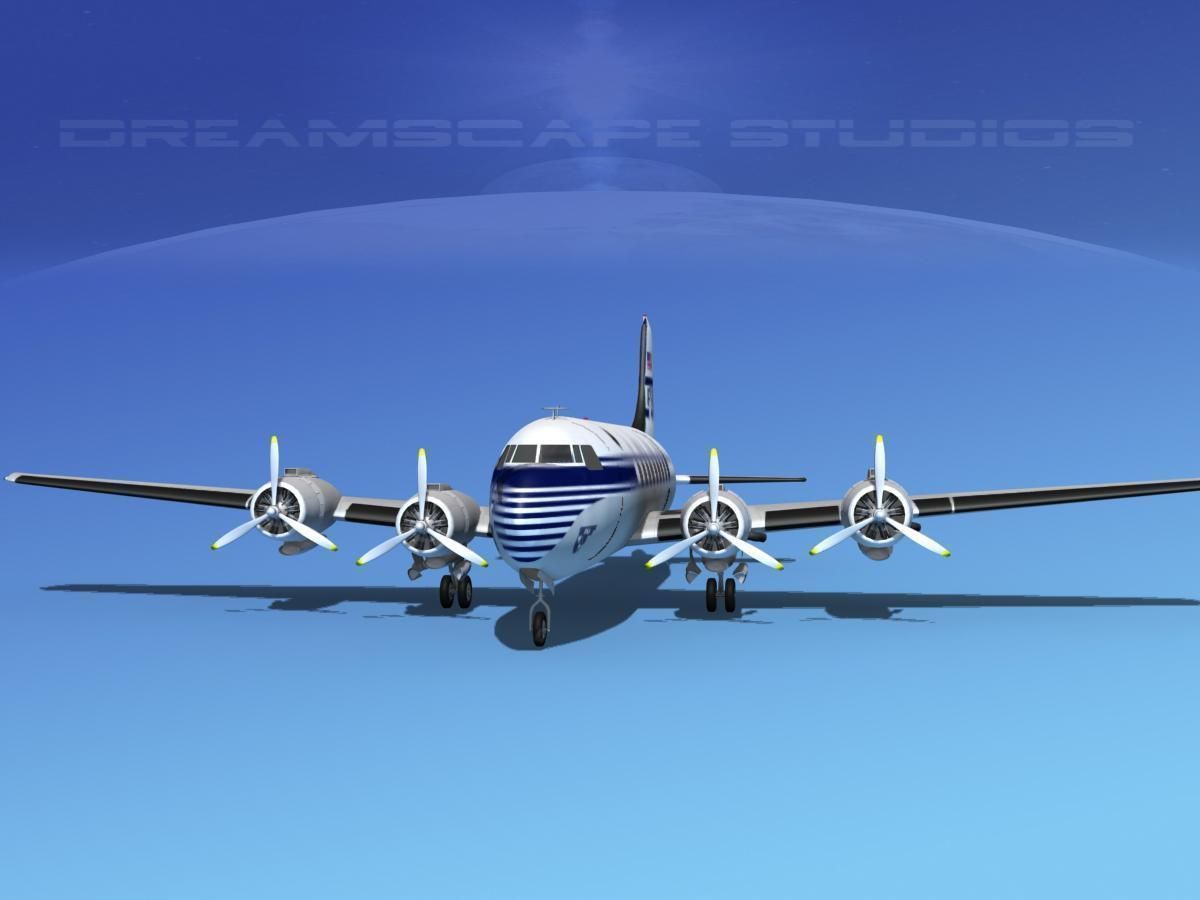 Douglas DC-4 Pan Am 3D model_1
