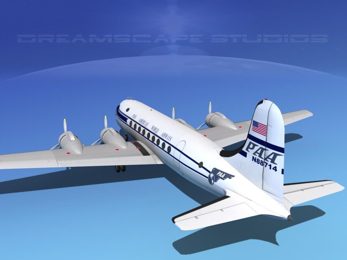 Douglas DC-4 Pan Am 3D model_7