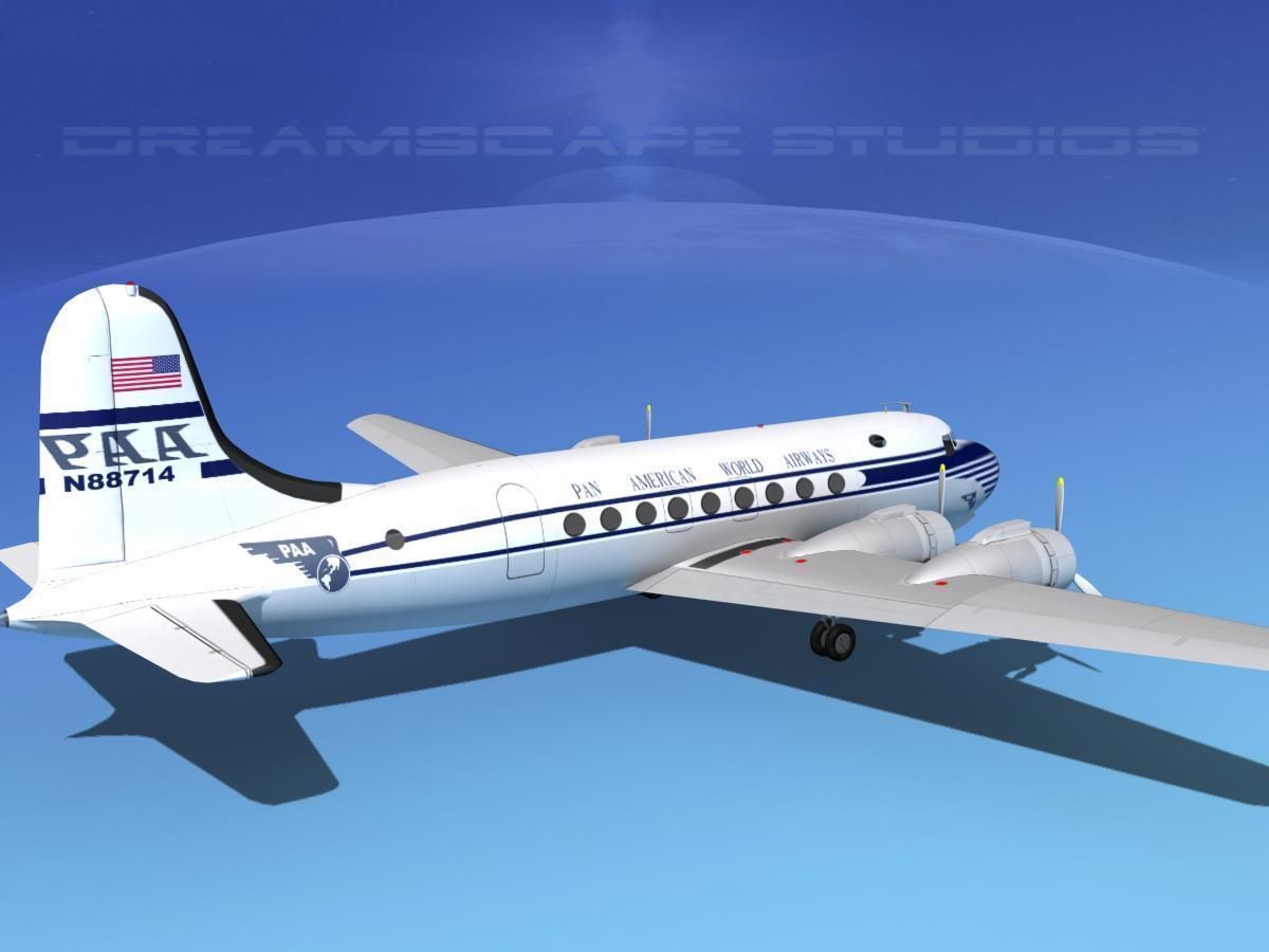 Douglas DC-4 Pan Am 3D model_5