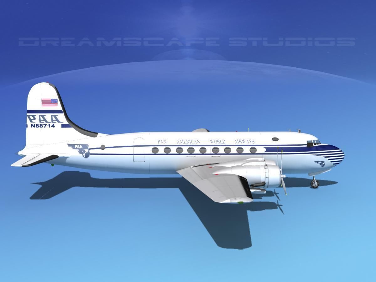 Douglas DC-4 Pan Am 3D model_4