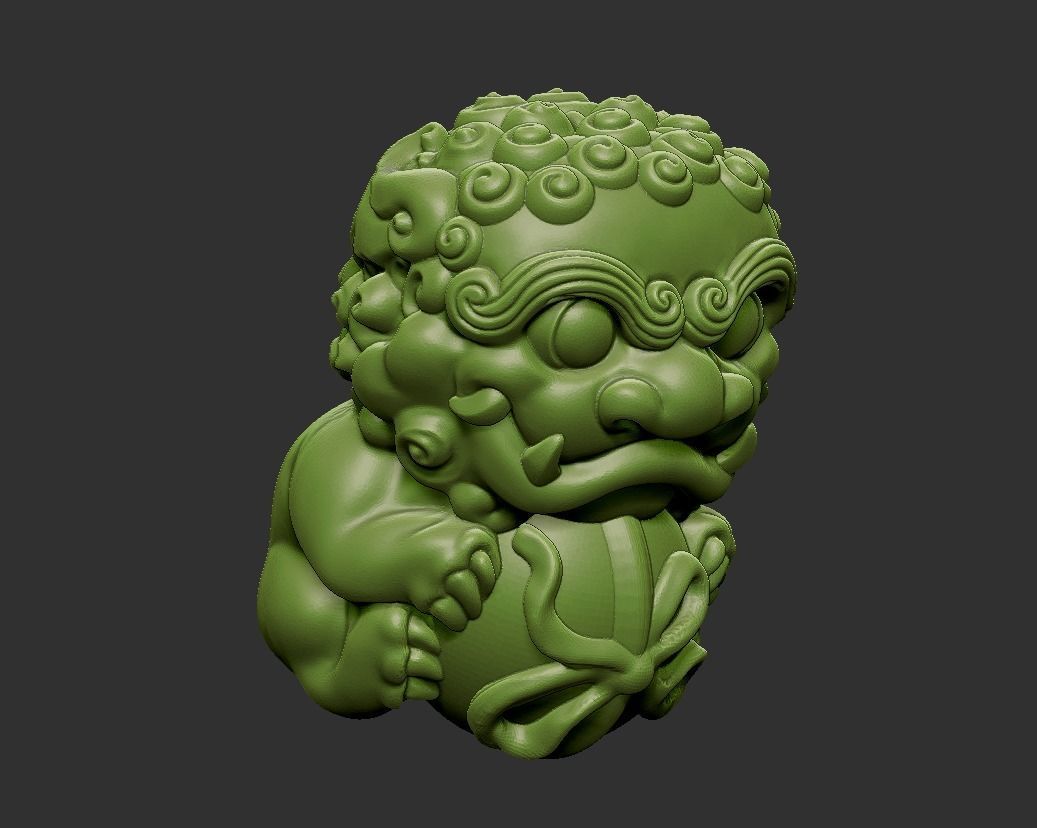 baby guardian lion 3D print model_4
