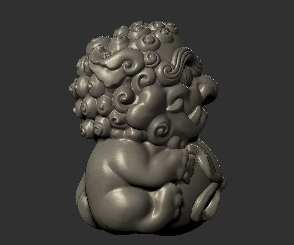 baby guardian lion 3D print model_2