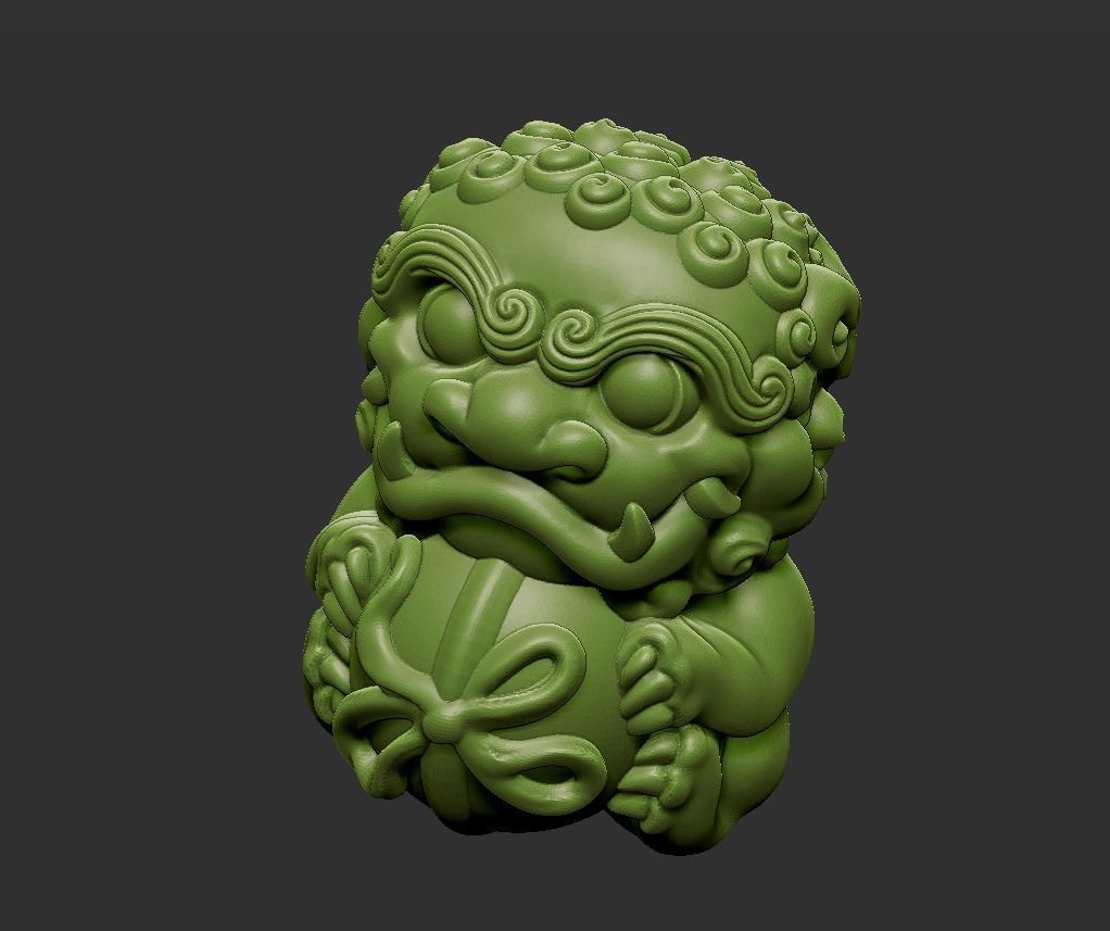baby guardian lion 3D print model_3