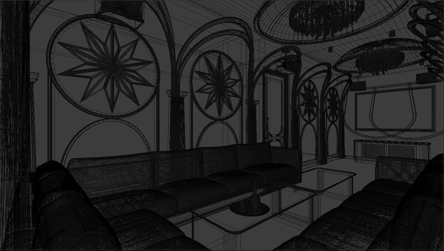Karaoke KTV Interior Scene Low-poly 3D model_5