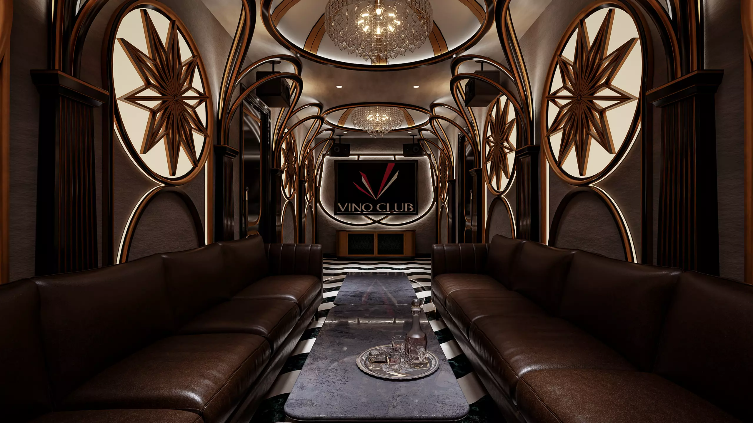 Karaoke KTV Interior Scene Low-poly 3D model_0