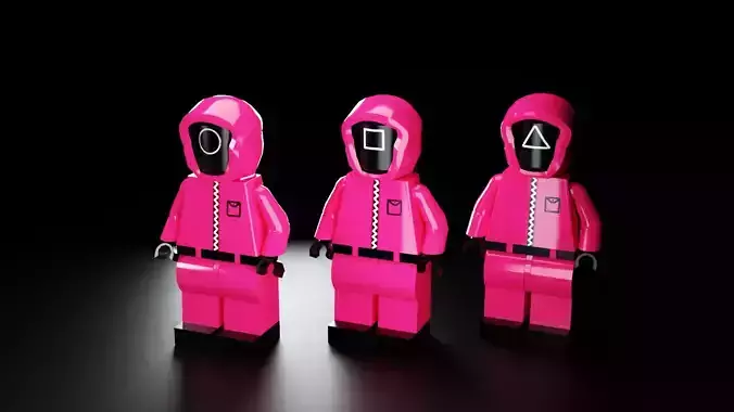 Squid Game Lego Human Low Poly Soldier