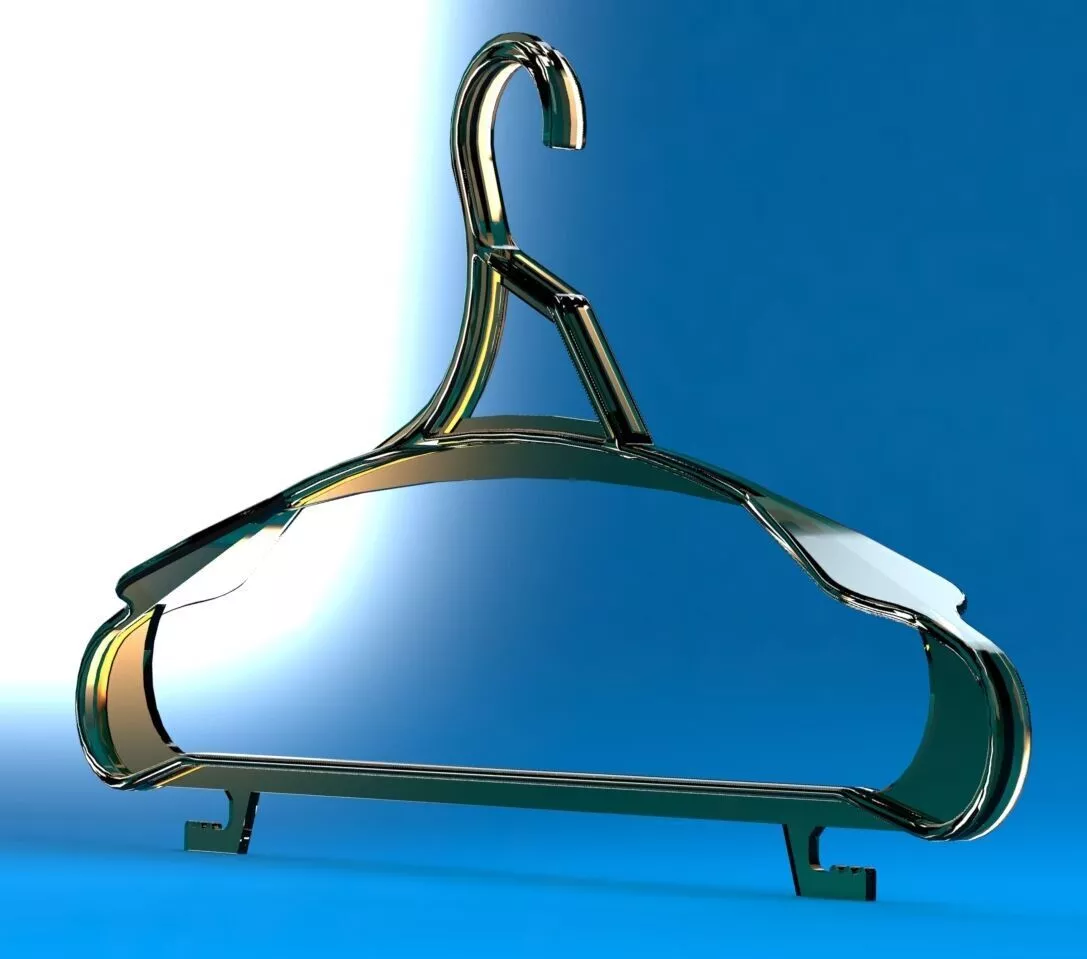 Realistic hanger made of plastic 3D print model