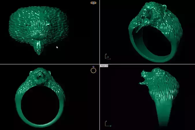 RINGS ring with face of bear