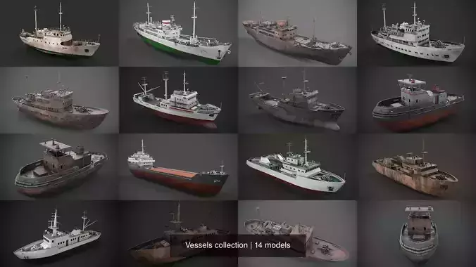 Vessels collection rusty ship 