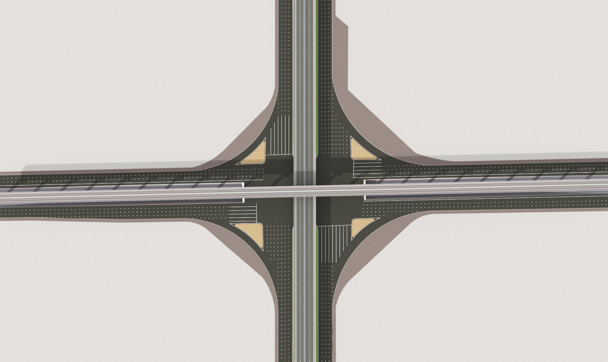 Multi level Road Interchange 3D model_2