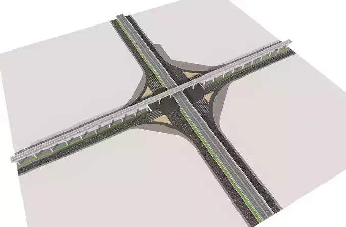 Multi level Road Interchange 3D model