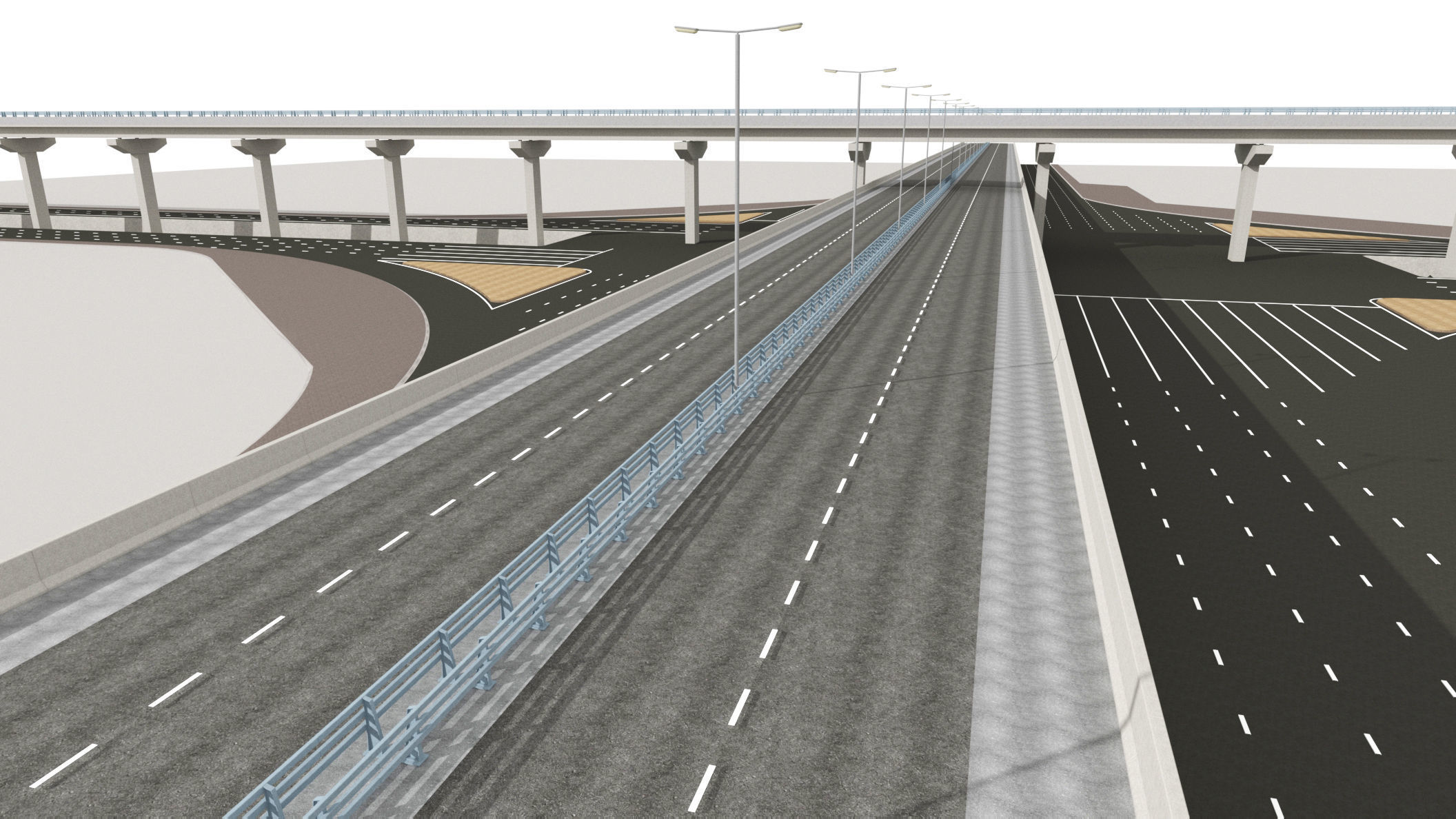 Multi level Road Interchange 3D model_5
