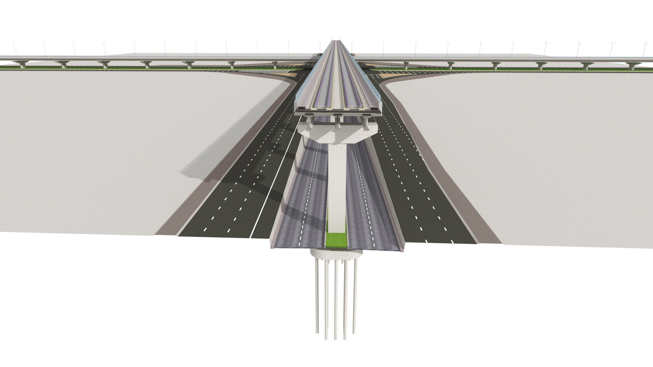Multi level Road Interchange 3D model_9