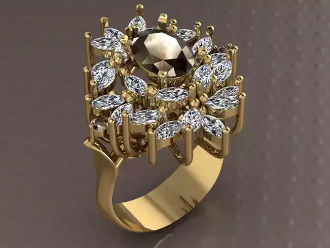 marquise diamond ring 06 3D print model