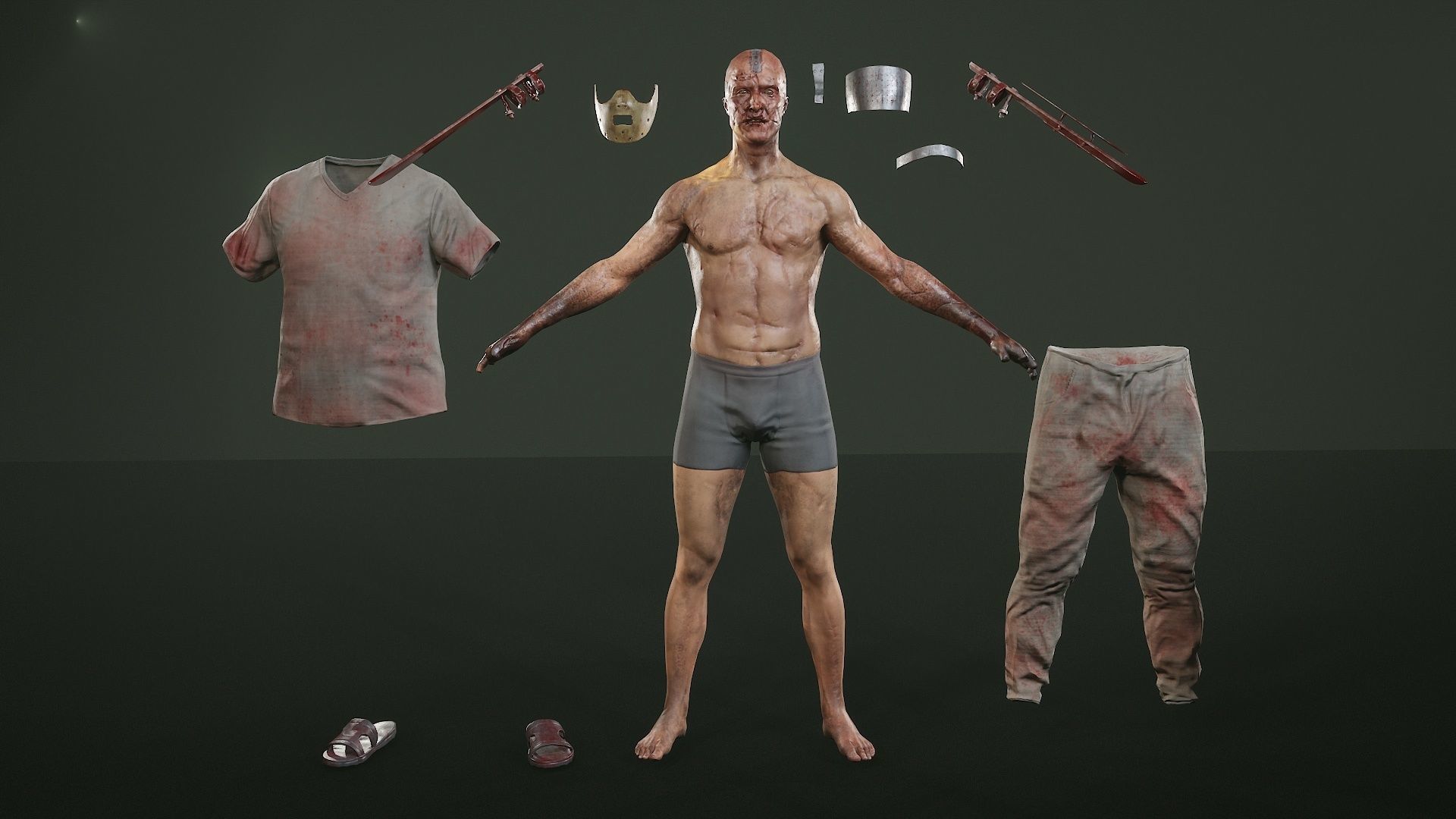 Psycho02 psycho - unreal engine Low-poly 3D model_7