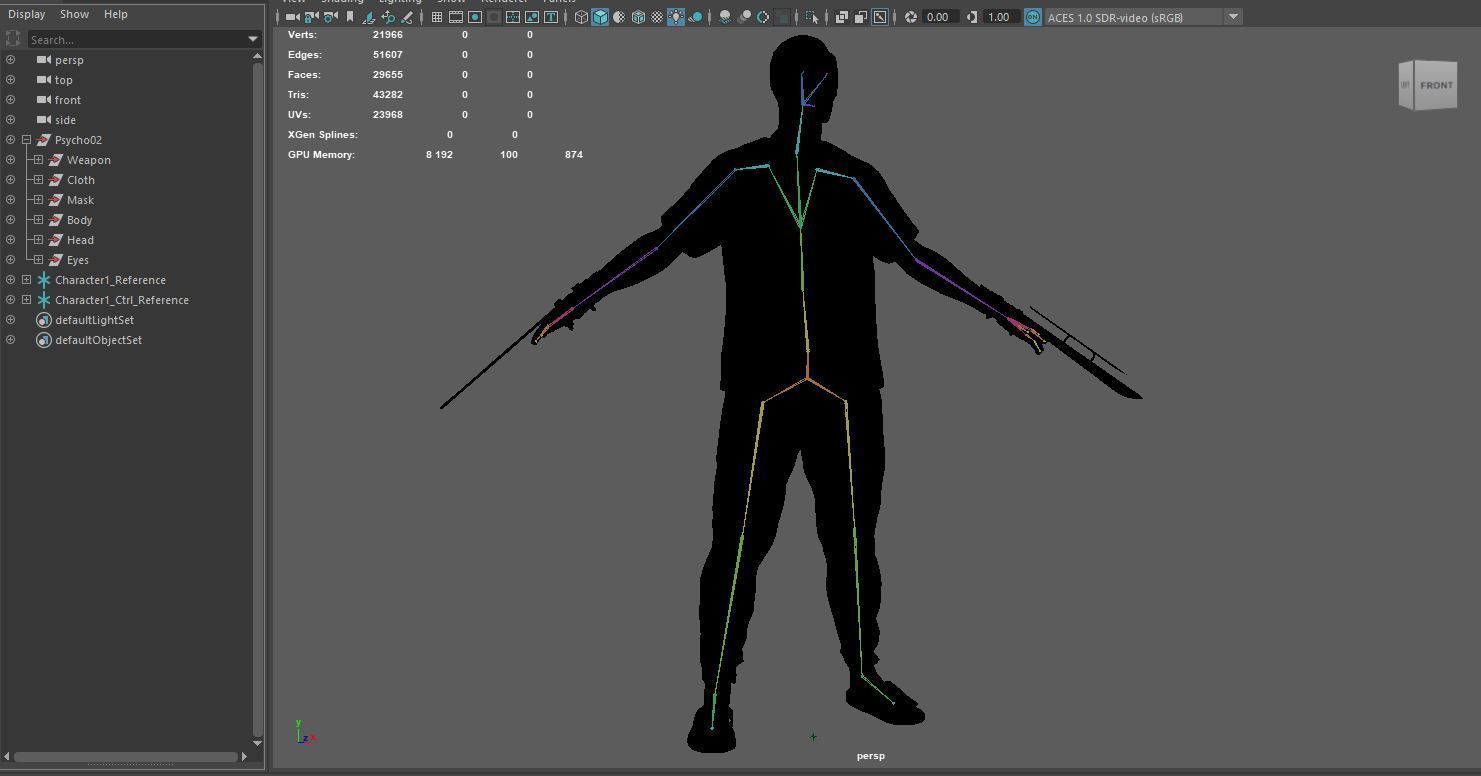 Psycho02 psycho - unreal engine Low-poly 3D model_5