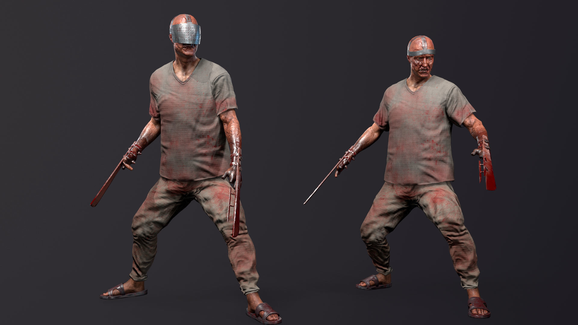 Psycho02 psycho - unreal engine Low-poly 3D model_10
