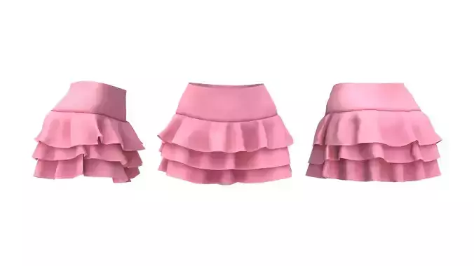 Ruffled Mini Skirt Low-poly 3D model