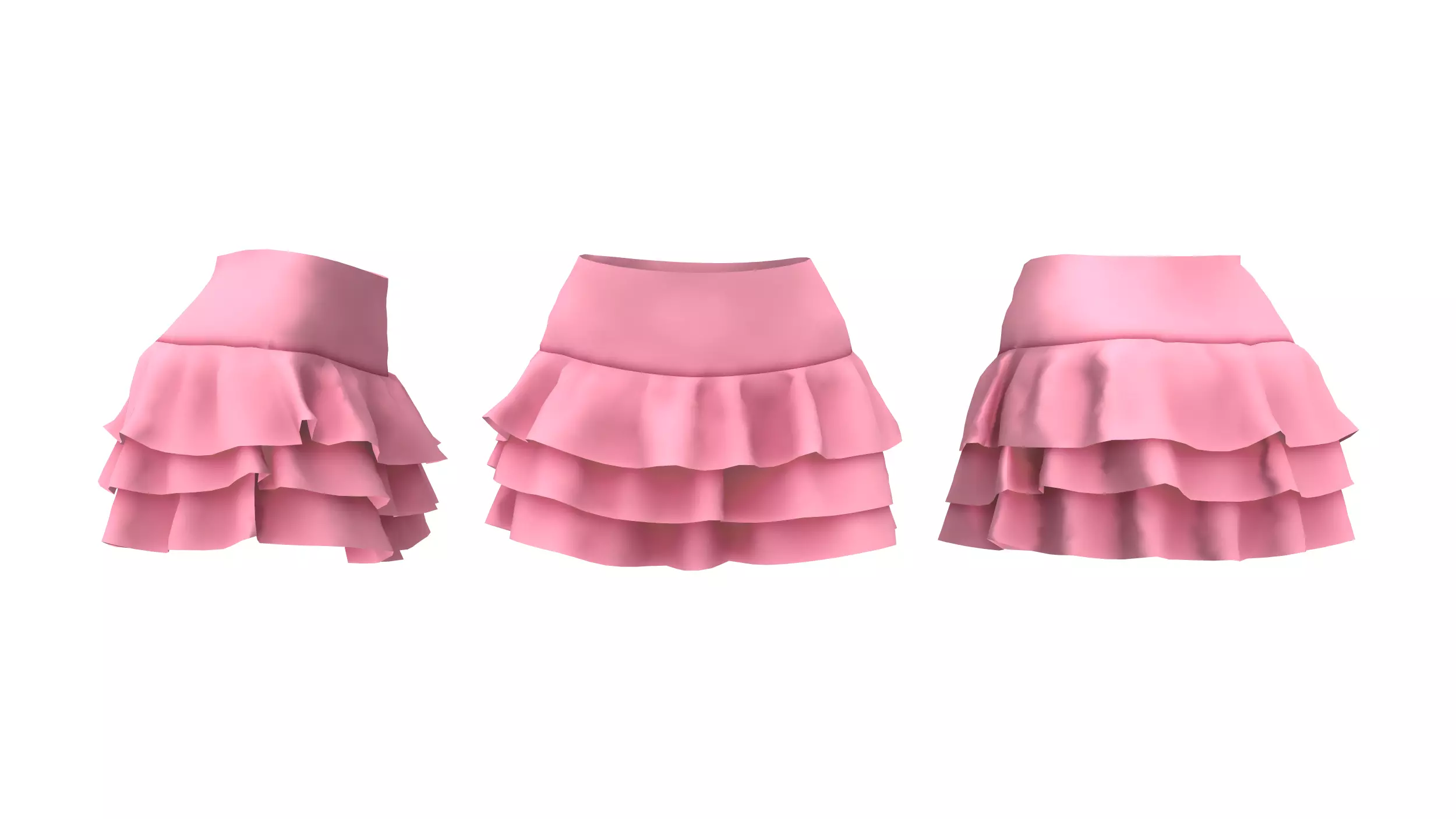 Ruffled Mini Skirt Low-poly 3D model