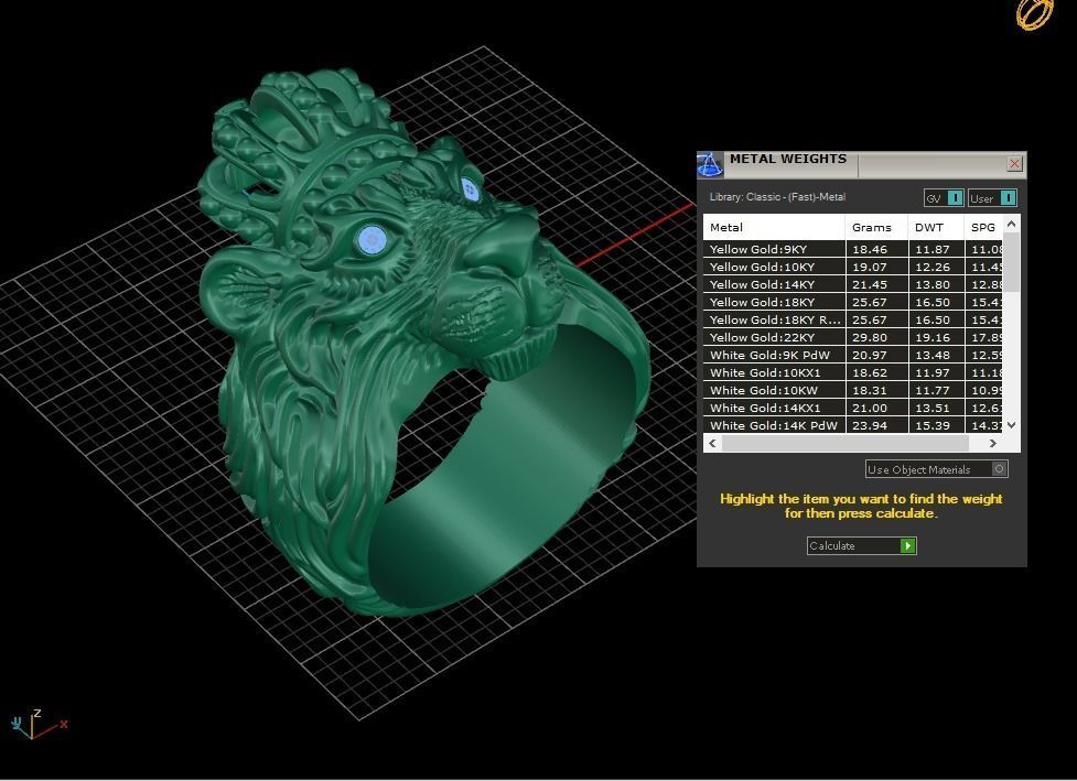 Lion king ring 3D print model_4