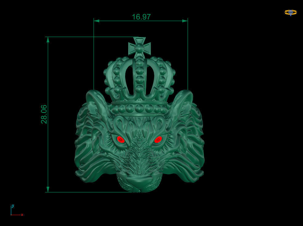 Lion king ring 3D print model_8
