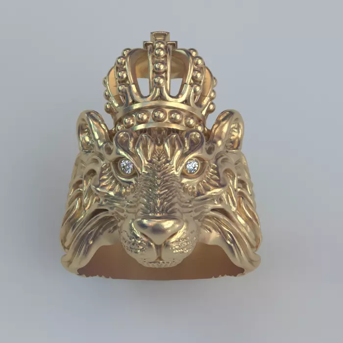 Lion king ring 3D print model_0