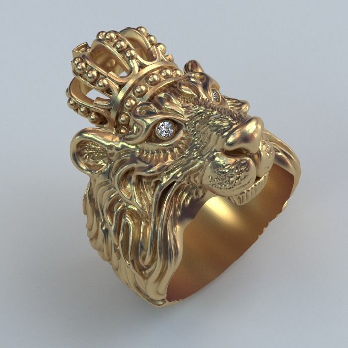 Lion king ring 3D print model_2