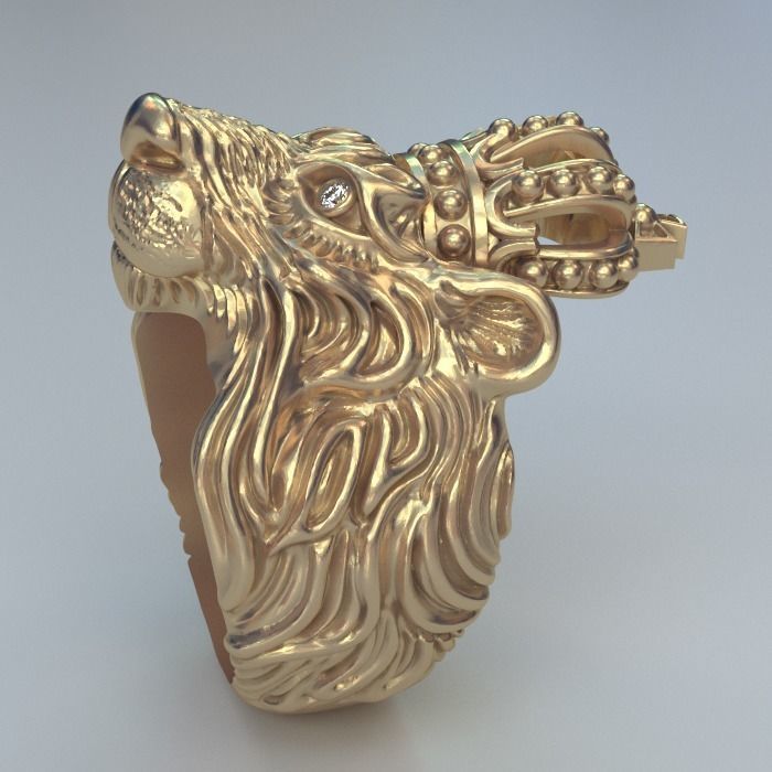 Lion king ring 3D print model_1