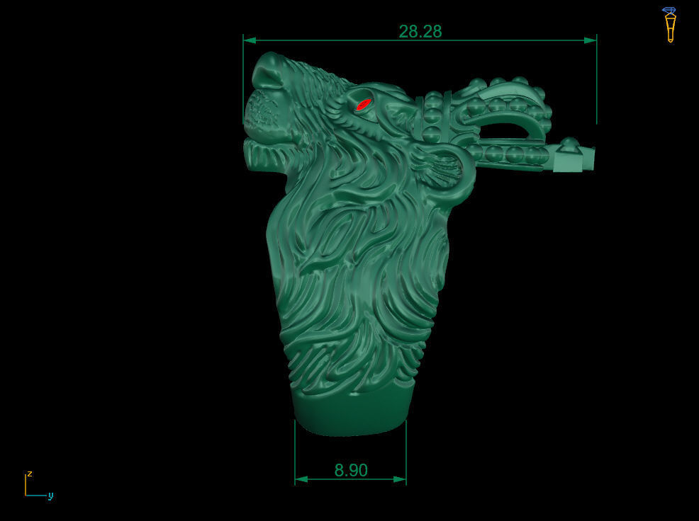 Lion king ring 3D print model_7