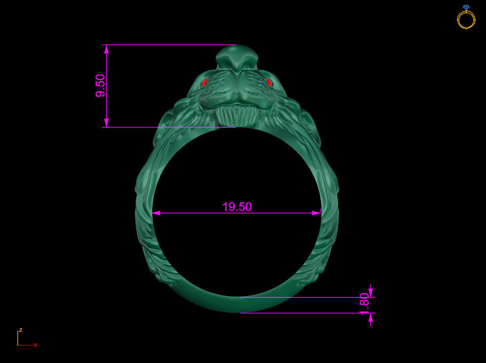 Lion king ring 3D print model_6