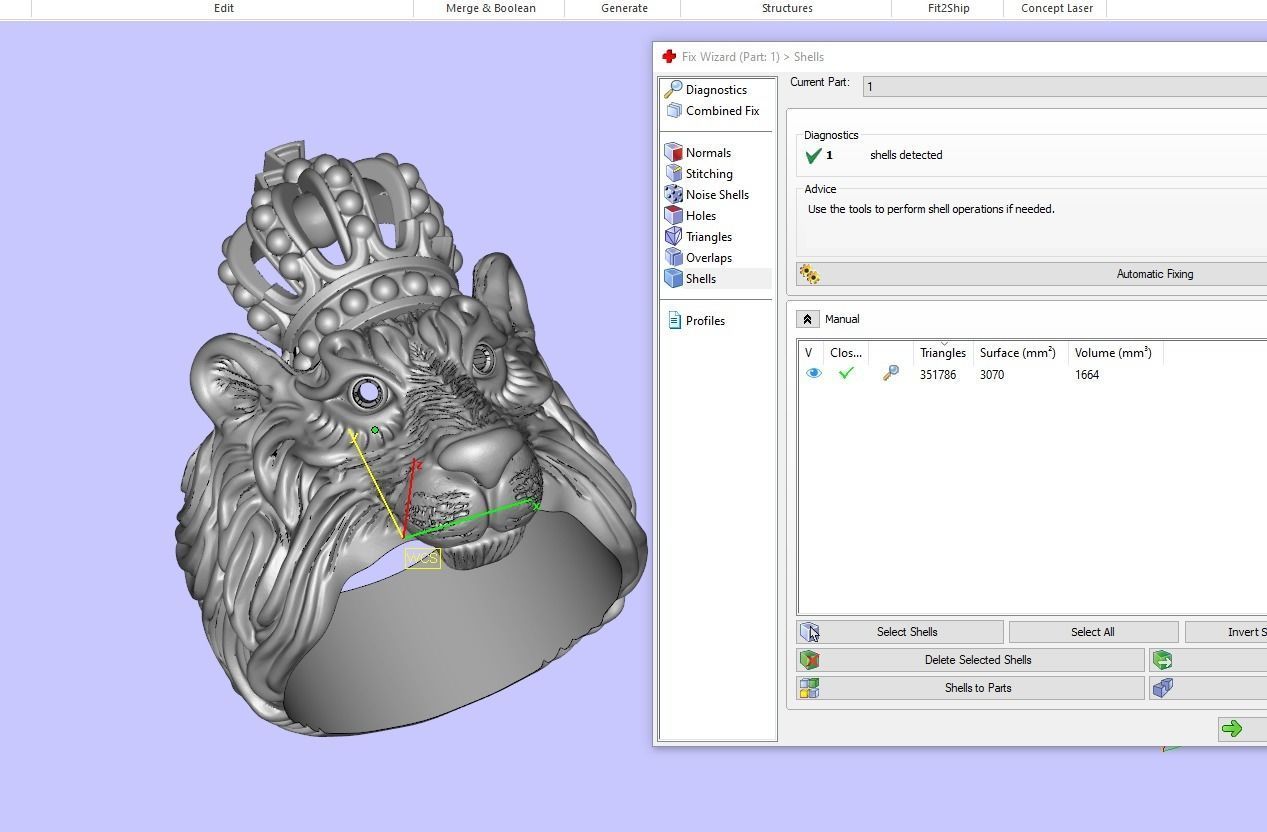 Lion king ring 3D print model_11