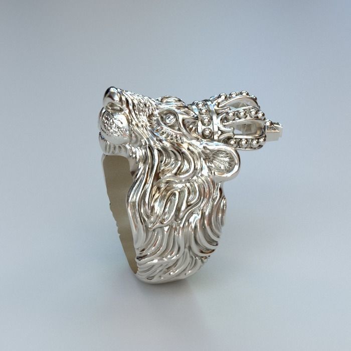 Lion king ring 3D print model_3