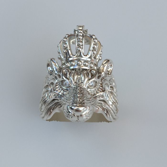 Lion king ring 3D print model_12
