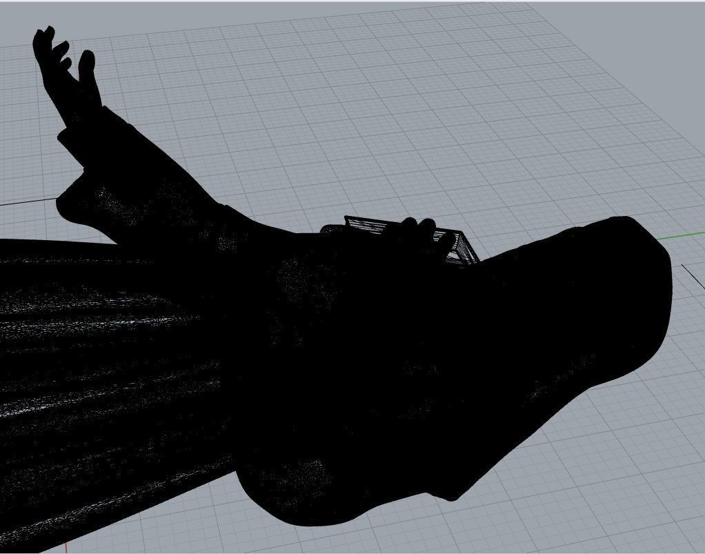 statue nun  3D print model_8