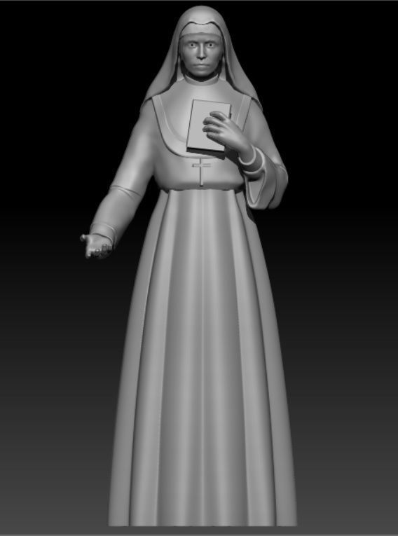 statue nun  3D print model_1