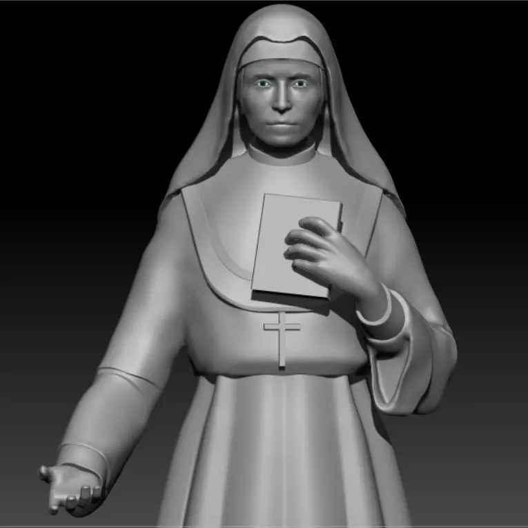 statue nun  3D print model_0