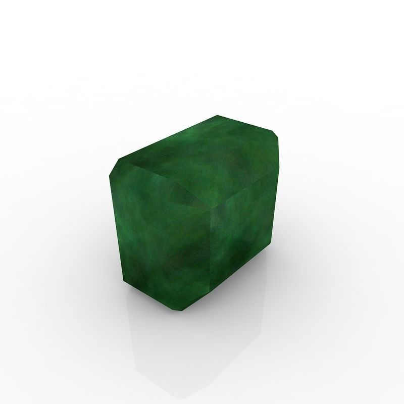 Emerald stone 3D model_3