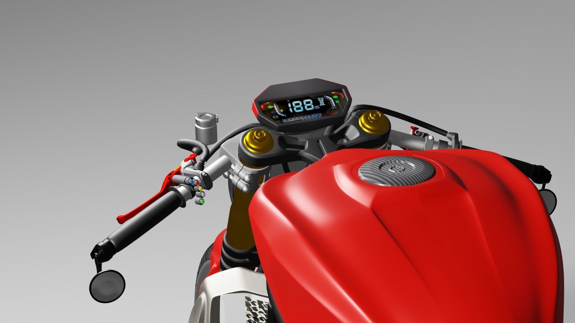 DUCATI MONSTER 1200 Cafe Racer Low-poly 3D model_3