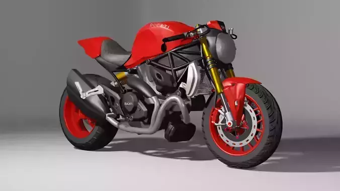 DUCATI MONSTER 1200 Cafe Racer Low-poly 3D model