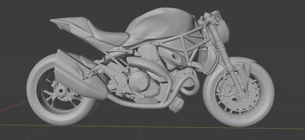 DUCATI MONSTER 1200 Cafe Racer Low-poly 3D model_4