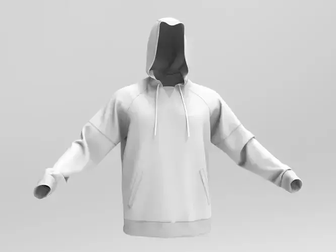 Hoodie mens hood Marvelous Designer obj textures detailed 3D model