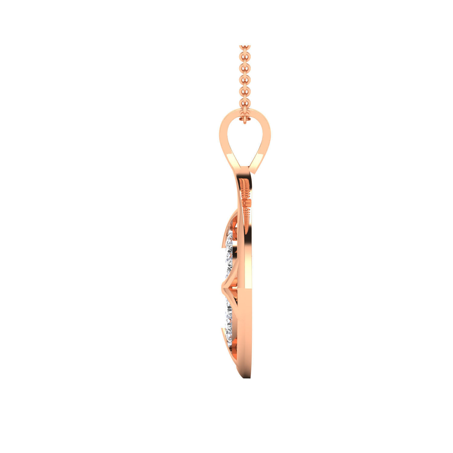 Pendant rose gold diamond 3D print model_4