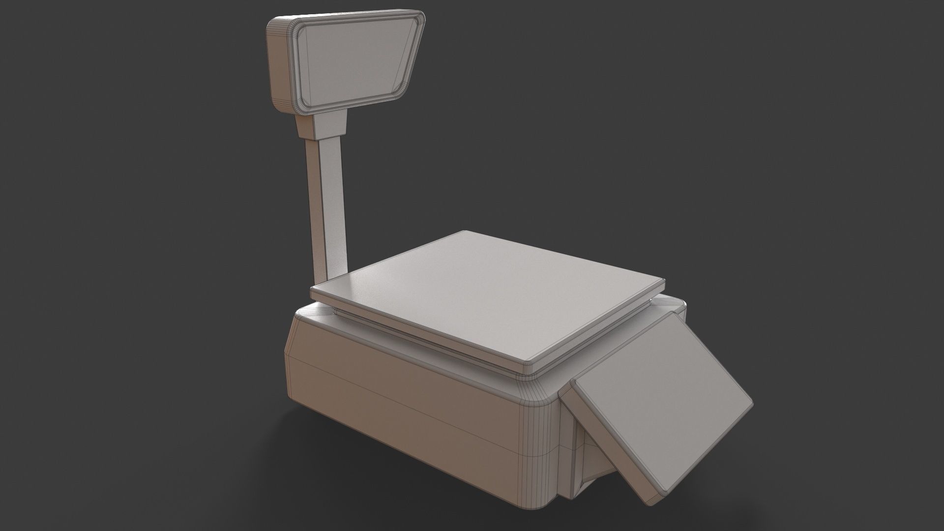 Label Printing Supermarket Weighing Scale Low-poly 3D model_21