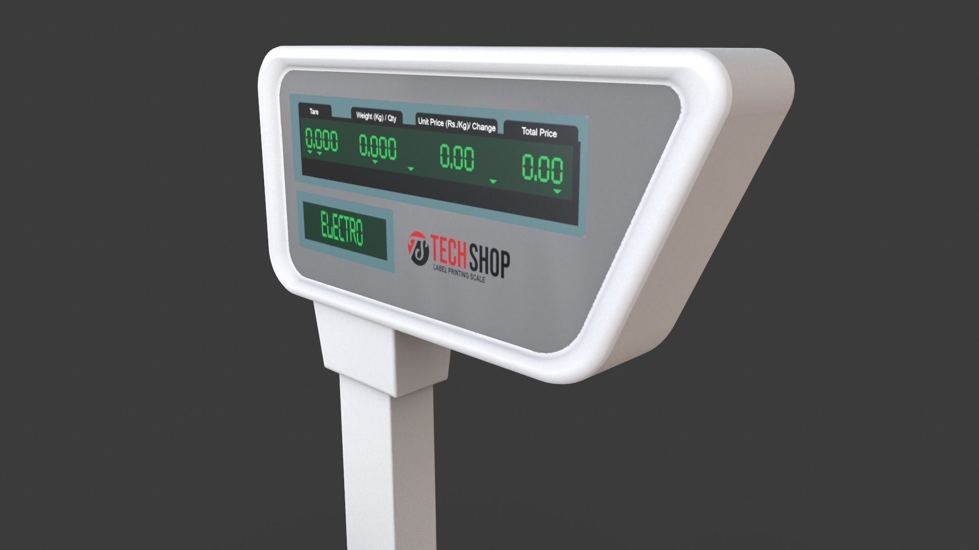 Label Printing Supermarket Weighing Scale Low-poly 3D model_3