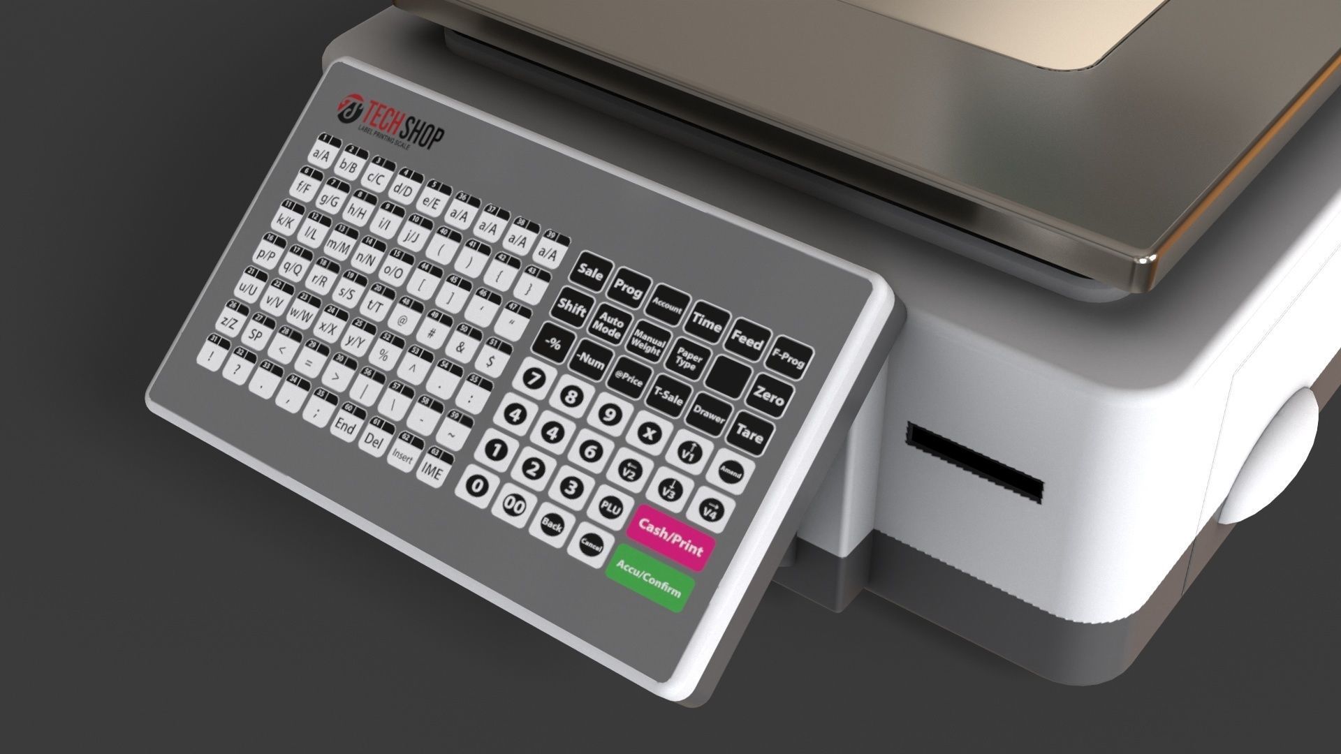 Label Printing Supermarket Weighing Scale Low-poly 3D model_22