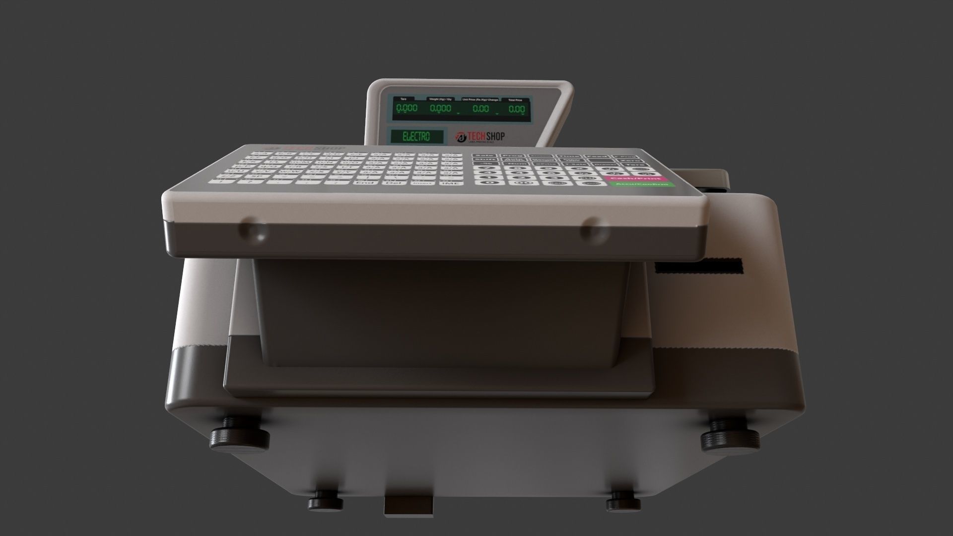 Label Printing Supermarket Weighing Scale Low-poly 3D model_5